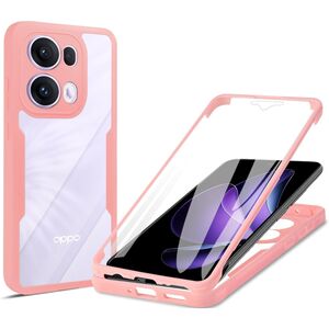 Set 360: Husa cu folie integrata pentru  Oppo Reno 13 Pro Protectie 360 fata / spate - Roz