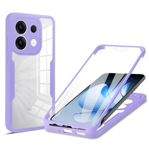 Set 360: Husa cu folie integrata pentru  Oppo Reno 13 Protectie 360 fata / spate - Mov