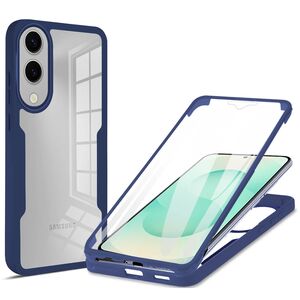 Set 360: Husa cu folie integrata pentru  Samsung Galaxy S25 Edge Protectie 360 fata / spate - Albastru