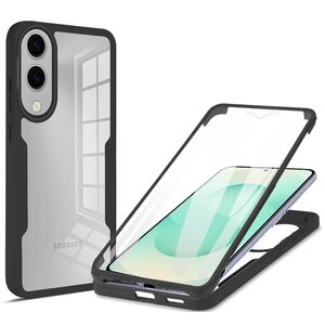 Set 360: Husa cu folie integrata pentru  Samsung Galaxy S25 Edge Protectie 360 fata / spate - Negru