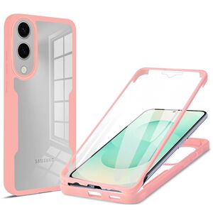 Set 360: Husa cu folie integrata pentru  Samsung Galaxy S25 Edge Protectie 360 fata / spate - Roz