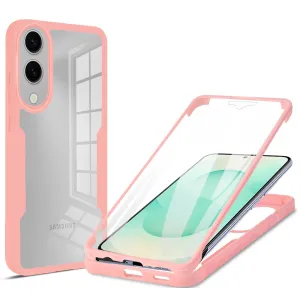 Set 360: Husa cu folie integrata pentru  Samsung Galaxy S25 Edge Protectie 360 fata / spate - Roz