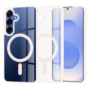 Huse pentru  Samsung Galaxy S25+ cu MagSafe Crystal Clear Back Series - Roz