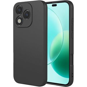Husa pentru  Honor 400 Lite Liquid Silicone, subțire, captusita cu microfibra, anti amprentă, protectie cameră foto, Negru