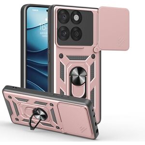 Husa pentru  Motorola Edge 60 Fusion Ring Armor Kickstand Tough Rugged Cover cu protectie camera, Roz