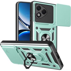 Husa pentru  Honor 400 Lite Ring Armor Kickstand Tough Rugged Cover cu protectie camera, Verde