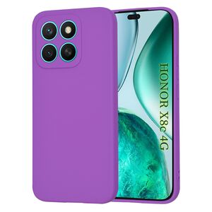 Husa pentru  Honor X8c Liquid Silicone, subțire, captusita cu microfibra, anti amprentă, protectie cameră foto, Mov