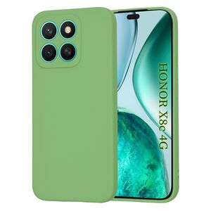 Husa pentru  Honor X8c Liquid Silicone, subțire, captusita cu microfibra, anti amprentă, protectie cameră foto, Verde deschis