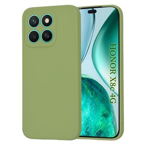 Husa pentru  Honor X8c Liquid Silicone, subțire, captusita cu microfibra, anti amprentă, protectie cameră foto, Verde