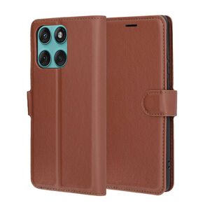 Husa pentru  Motorola Edge 60 Fusion tip carte cu inchidere magnetica, compartimente pentru carduri si functie stand, Maro