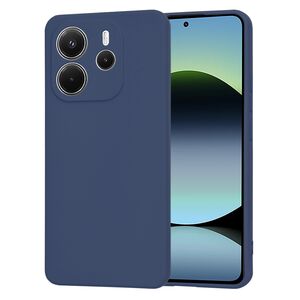 Husa pentru  Xiaomi Redmi Note 14 4G Liquid Silicone, subțire, captusita cu microfibra, anti amprentă, protectie cameră foto, Albastru