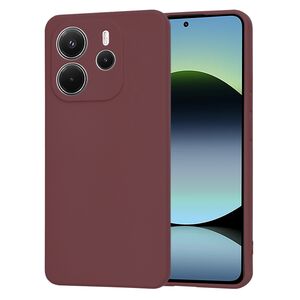 Husa pentru  Xiaomi Redmi Note 14 4G Liquid Silicone, subțire, captusita cu microfibra, anti amprentă, protectie cameră foto, Bordeaux