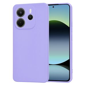 Husa pentru  Xiaomi Redmi Note 14 4G Liquid Silicone, subțire, captusita cu microfibra, anti amprentă, protectie cameră foto, Lavanda
