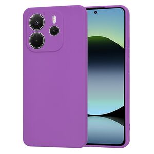 Husa pentru  Xiaomi Redmi Note 14 4G Liquid Silicone, subțire, captusita cu microfibra, anti amprentă, protectie cameră foto, Mov