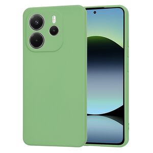Husa pentru  Xiaomi Redmi Note 14 4G Liquid Silicone, subțire, captusita cu microfibra, anti amprentă, protectie cameră foto, Verde deschis