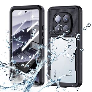 Husa pentru  Xiaomi Redmi Note 14 Pro 5G ShockProof Dust-Water Proof IP68 Full Body 360 Protection, negru - transparent