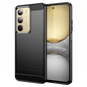 Husa pentru Realme C75 Carbon Liquid Silicone, Negru