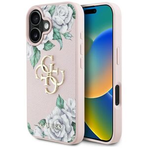 Husa premium pentru  iPhone 16 Guess Elegance Series - Roz
