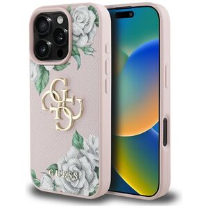 Husa premium pentru  iPhone 16 Pro Guess Elegance Series - Roz