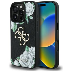 Husa premium pentru  iPhone 16 Pro Max Guess Elegance Series - Negru