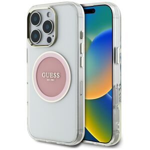 Husa premium pentru  iPhone 16 Pro Max compatibila MagSafe Guess Luxury Series - Alb