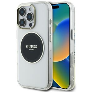 Husa premium pentru  iPhone 16 Pro Max compatibila MagSafe Guess Luxury Series - Clear