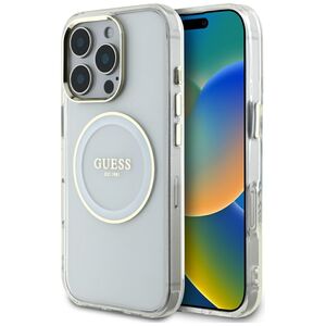Husa premium pentru  iPhone 16 Pro Max compatibila MagSafe Guess Luxury Series - Clear