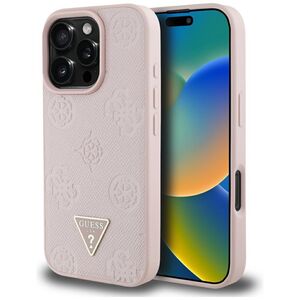 Husa premium pentru  iPhone 16 Pro Max compatibila MagSafe Guess Luxury Series - Roz