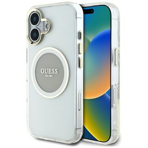Husa premium pentru  iPhone 16 compatibila MagSafe Guess Luxury Series - Argintiu