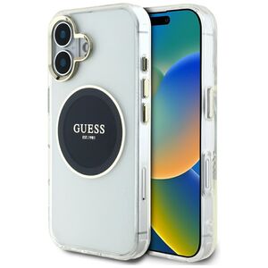 Husa premium pentru  iPhone 16 compatibila MagSafe Guess Luxury Series - Ice
