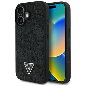 Husa premium pentru  iPhone 16 compatibila MagSafe Guess Luxury Series - Negru