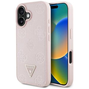 Husa premium pentru  iPhone 16 compatibila MagSafe Guess Luxury Series - Roz