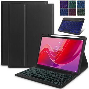 Husa cu tastatura iluminata RGB detasabila pentru Lenovo Tab M11 11 inch, negru