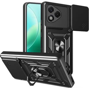 Husa pentru  Honor 400 Lite Ring Armor Kickstand Tough Rugged Cover cu protectie camera, Negru