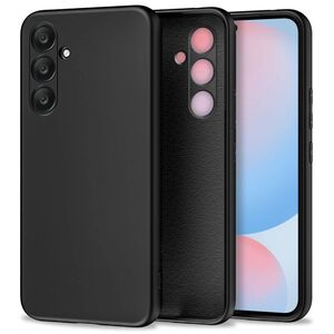 Husa pentru  Samsung Galaxy S24 FE Liquid Silicone, subțire, captusita cu microfibra, anti amprentă, protectie cameră foto, Negru