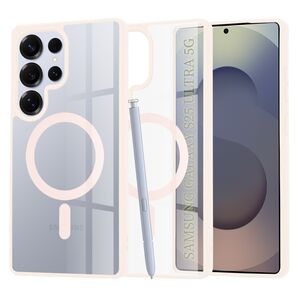Huse pentru  Samsung Galaxy S25 Ultra cu MagSafe Crystal Clear Back Series - Roz