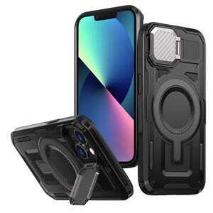 Husa iPhone 13 / iPhone 14 / iPhone 16e protectie camera Techsuit CamVault MagSafe, negru