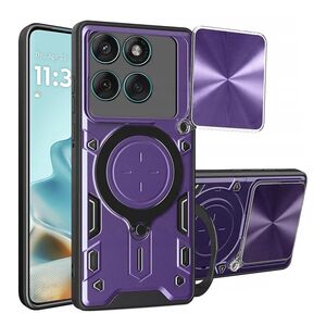 Husa pentru  Motorola Edge 60 Fusion cu protecție pentru cameră și suport magnetic integrat Ring Shockproof, Mov