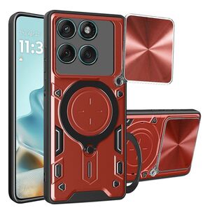Husa pentru  Motorola Edge 60 Fusion cu protecție pentru cameră și suport magnetic integrat Ring Shockproof, Rosu