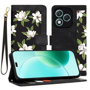 Husa tip carte pentru  Honor 400 Lite, functie stand si port carduri, Negru