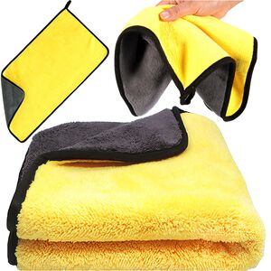 Prosop Auto multifunctional din Microfibră  Dublu 30x60 cm – Ultra Absorbant, Velur Moale pentru Spălare și Uscare Mașini - Gri/Galben