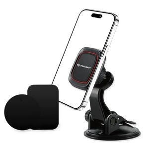 Suport Auto Magnetic pentru Bord cu Placute Metalice - Techsuit MagGrip (S6) - Negru / Rosy