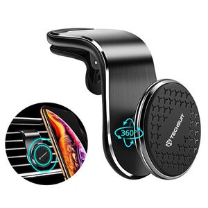 Suport Auto Magnetic pentru Telefon cu Prindere in Grila de Ventilatie - Techsuit AirGrip (S8) - Negru