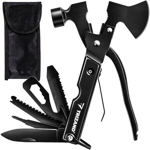 Unealta multifunctionala Multitool 17 în 1 Cu Topor, Ciocan, Clește, Cuțit + Husă inclusa – Supraviețuire, Camping, Reparații – Negru