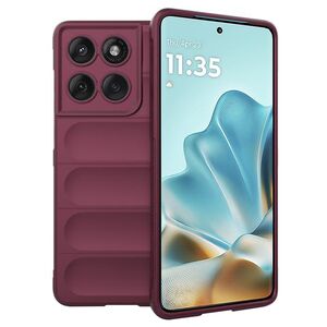 Husa pentru  Motorola Edge 60 Fusion Liquid Silicone, Microfibre Lining, Non-Slip Airbag Design, Bordeaux