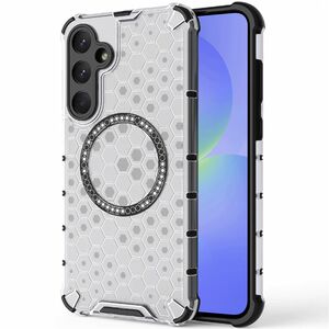 Husa pentru  Samsung Galaxy A36 Cyber Shield Bumper, Compatibila MagSafe, Antishock reinforced corners si margini intarite - Clear