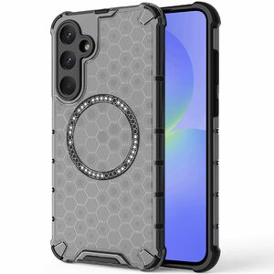 Husa pentru  Samsung Galaxy A36 Cyber Shield Bumper, Compatibila MagSafe, Antishock reinforced corners si margini intarite - Negru
