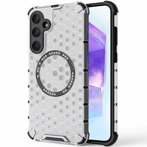 Husa pentru  Samsung Galaxy A55 Cyber Shield Bumper, Compatibila MagSafe, Antishock reinforced corners si margini intarite - Clear