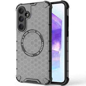 Husa pentru  Samsung Galaxy A55 Cyber Shield Bumper, Compatibila MagSafe, Antishock reinforced corners si margini intarite - Negru