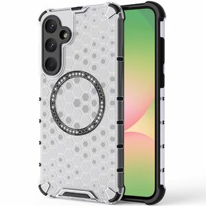 Husa pentru  Samsung Galaxy A56 Cyber Shield Bumper, Compatibila MagSafe, Antishock reinforced corners si margini intarite - Clear